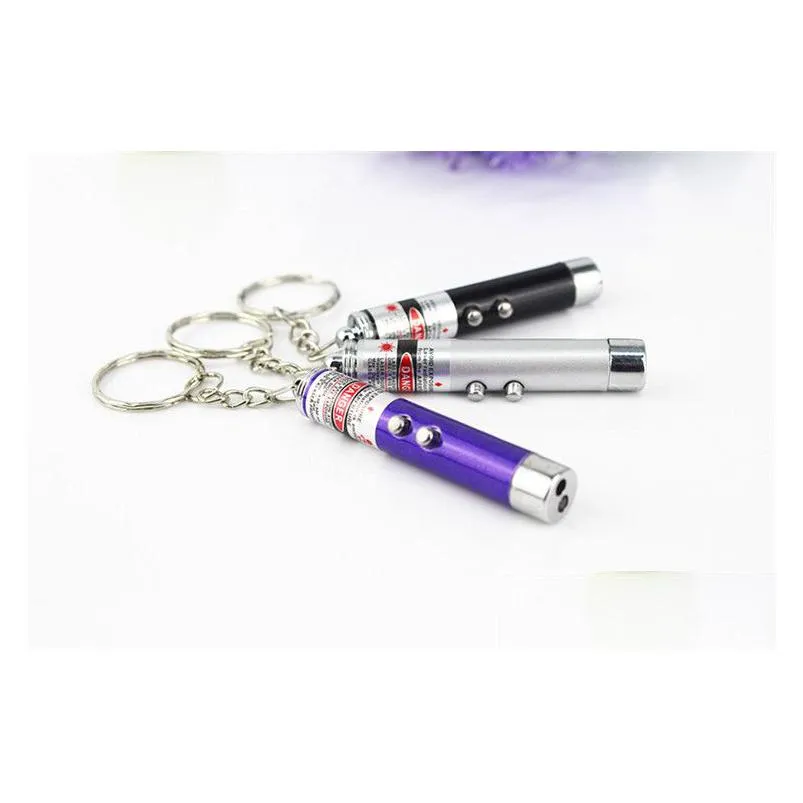 2 in1 red laser pointer pen cats toys key ring with white led light show portable infrared stick funny tease pet toy with retail