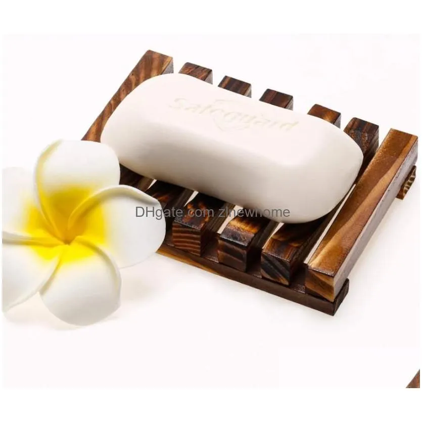 soap box natural bamboo dishes bath soap holder wooden soap dishes tray wooden prevent mildew drain box bathroom washroom tools