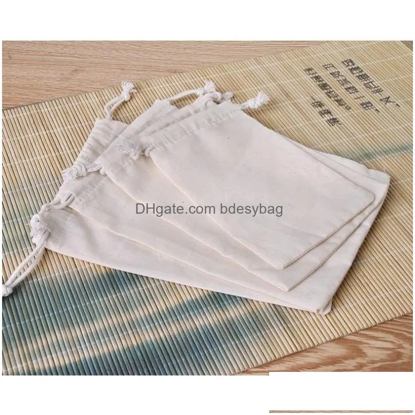 reusable cotton bags muslin bag canvas drawstring pouch gift jewelry packaging