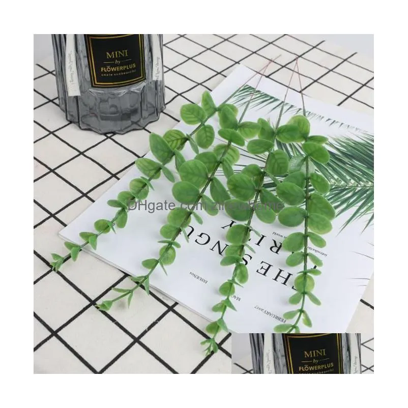 artificial eucalyptus leaves stem eucalyptuses branch simulation bouquet green plant diy home wedding decoration