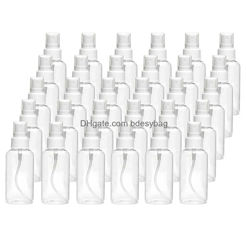 30ml 1oz plastic clear fine mist spray bottles refillable small portable empty bottle sample container for cleaning