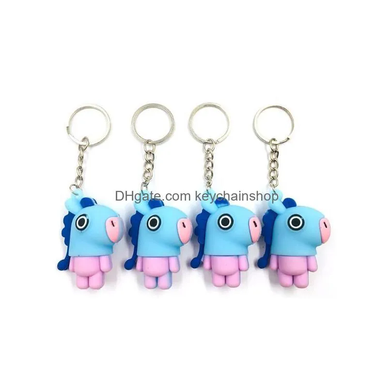 animal dog bunny 3d anime bts kpop keychain silicone material whole cheap promotion gift multi styles7810943