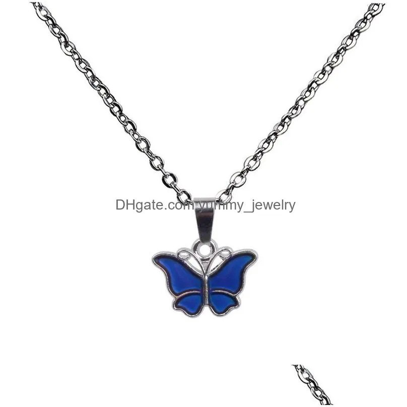 color changing butterfly necklace cute temperature sensing pendant women necklaces fashion jewelry will and sandy