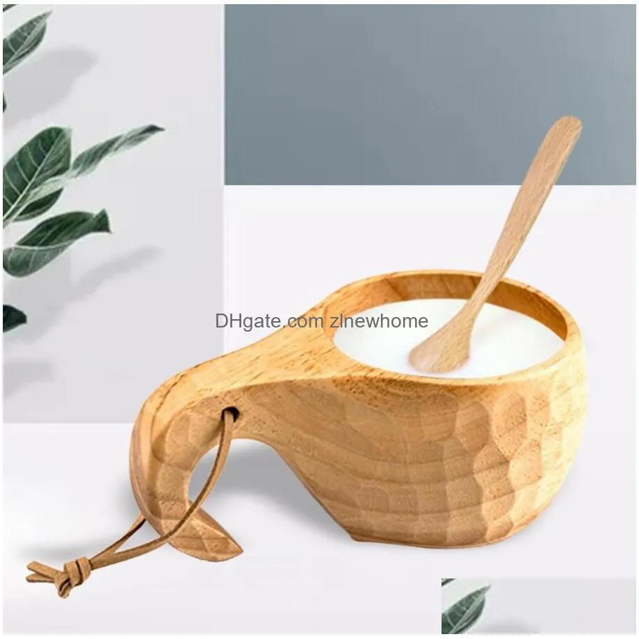 acacia wood milk cup breakfast cup turtle shell finnish cup camping handy cup portable outdoor cup dropshipping bushcraft