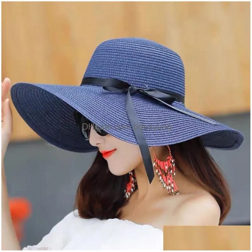 fashion straw hat elegant summer sun hats street cap wide birm beach caps for men women