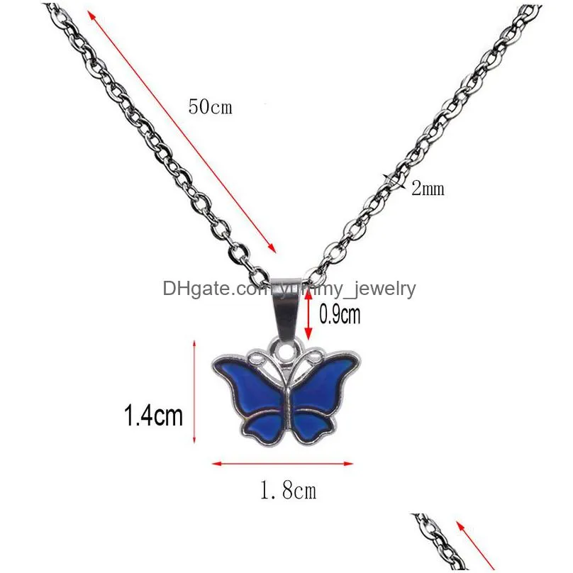 color changing butterfly necklace cute temperature sensing pendant women necklaces fashion jewelry will and sandy