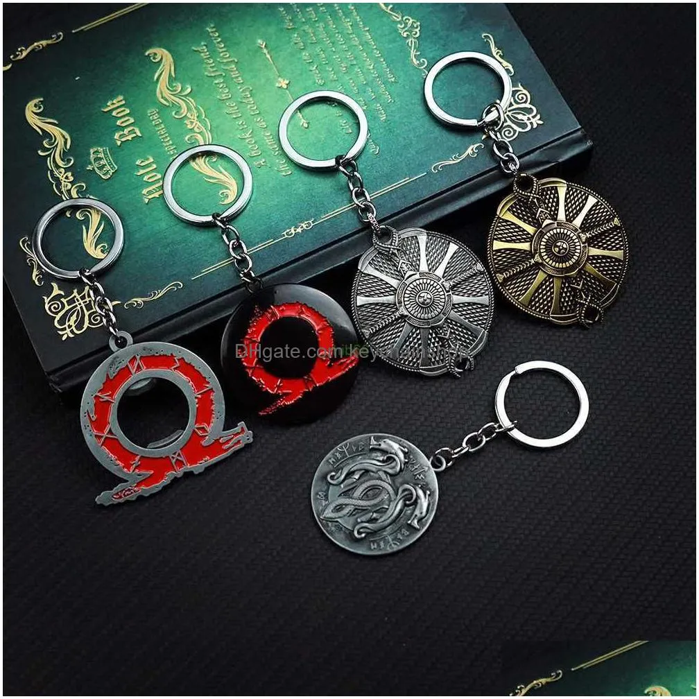 kukw keychains lanyards god of war keychain kratos axe leviathan key chain keyring blades of chaos swords game accessories car key ring pendant