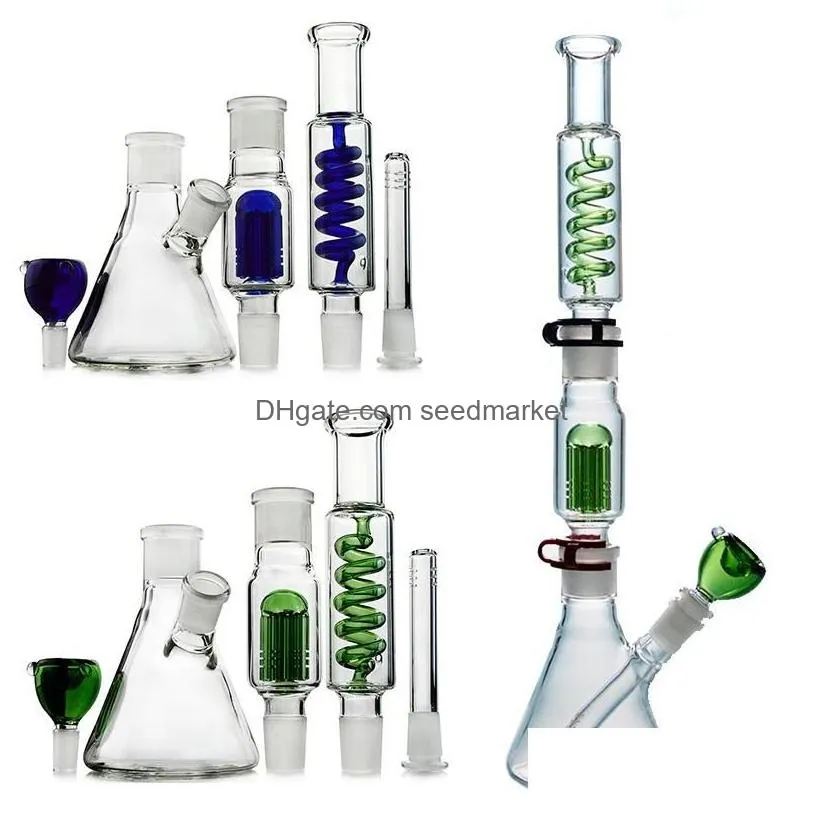 Smoking Pipes Smoking Pipes 16 Inch Tall Build A Beaker Bong 6Armstree Percolator Straight Tube Big Glass Bongs Zable Coil Large Water Dhisw