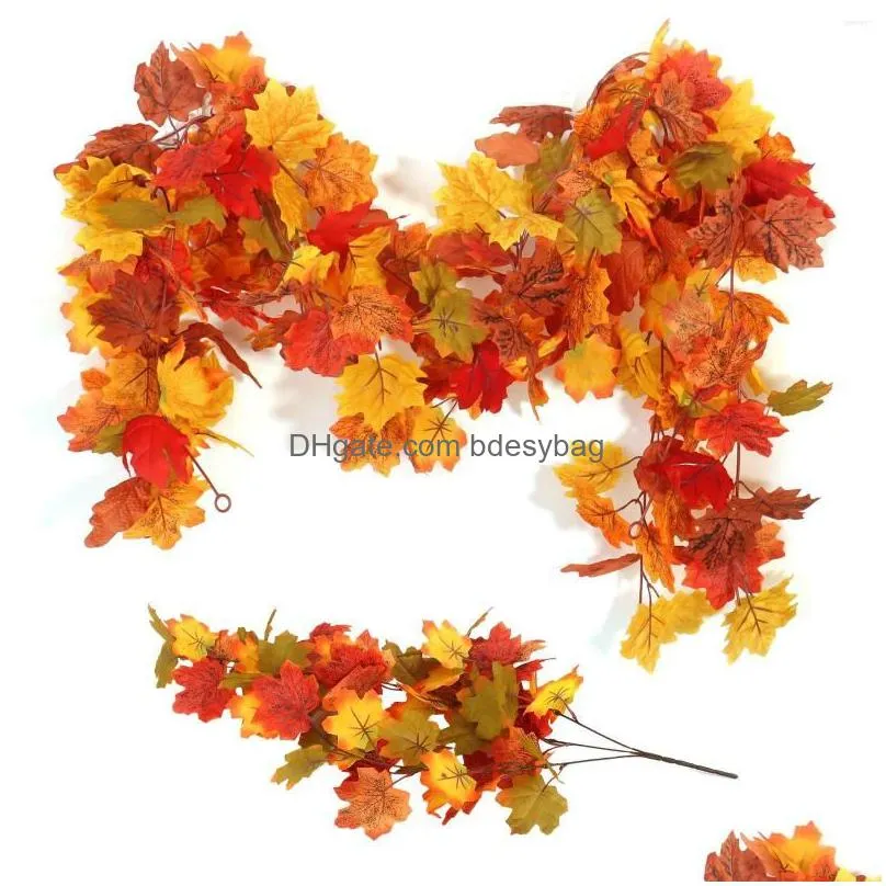 decorative flowers artificial vine red autumn fake garland for christmas halloween thanksgiving holiday fireplace decor