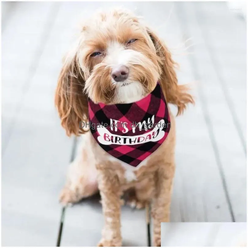 dog apparel birthday bandana its my plaid puppy triangle scarf for wonderful party supplies