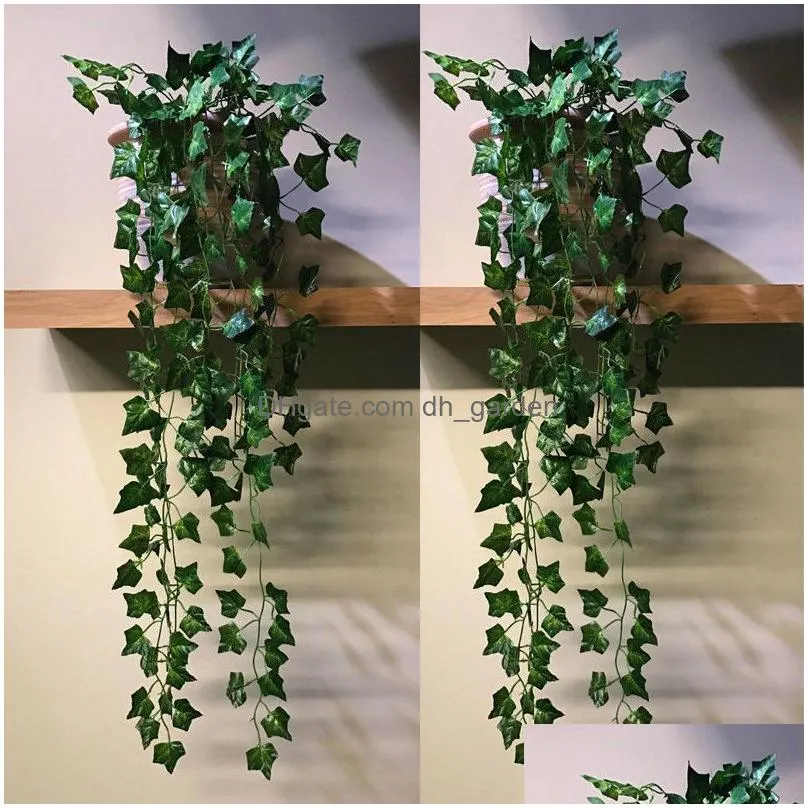 decorative flowers artificial plants red green vine branches wall hanging plastic rattan home wedding party decoration