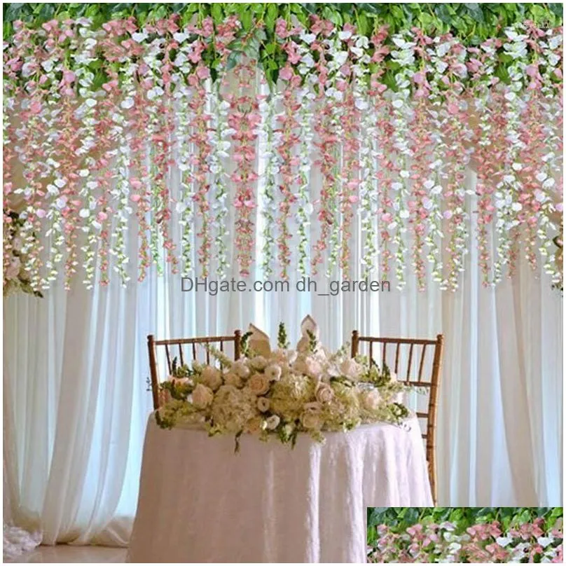 decorative flowers 30cm artificial cherry blossom vine silk for party wedding ceiling decor fake garland arch ivy diy decoration