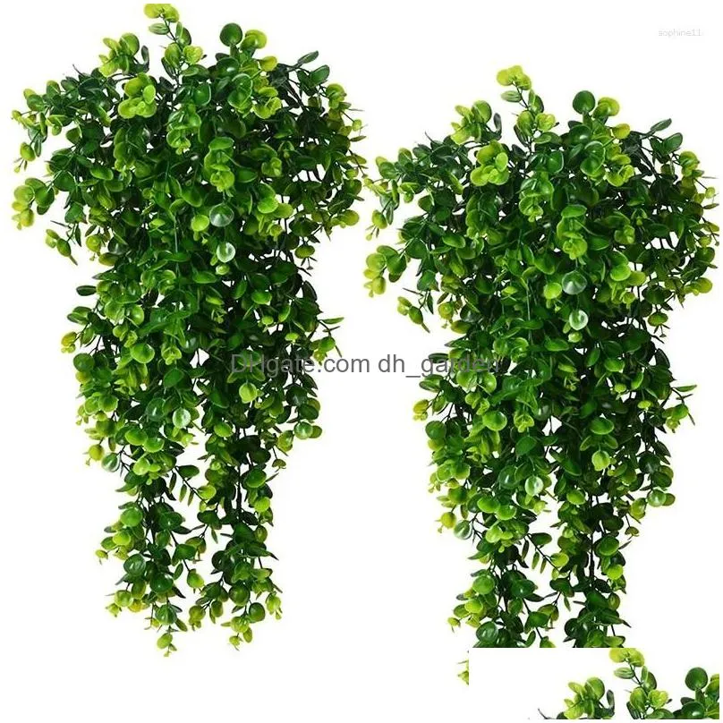 decorative flowers artificial vine eucalyptus wall hanging simulated green plants false home garden wedding outdoor decorati