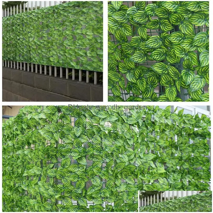 decorative flowers fence for green garden privacy outdoor turf plants home fake decoration grass ivy screen leaf artificial hedge