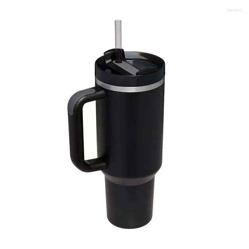 water bottles car stainless steel straw insulated cup with lid rolling 40 ounce coffee novel christmas gift