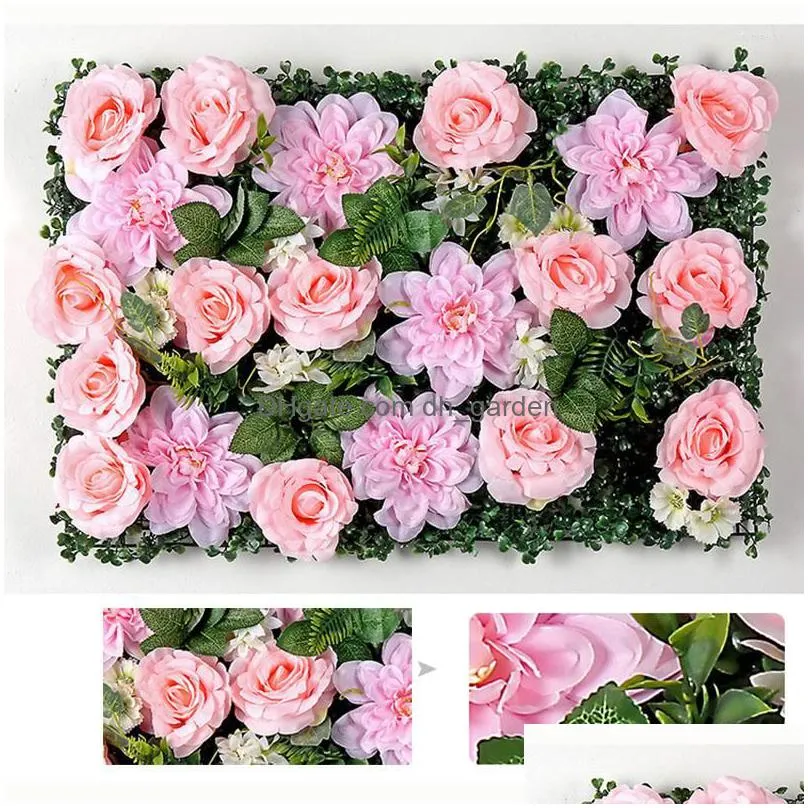 decorative flowers 40x60cm silk artificial rose green plants wedding decor christmas decoration baby shower party backdrop