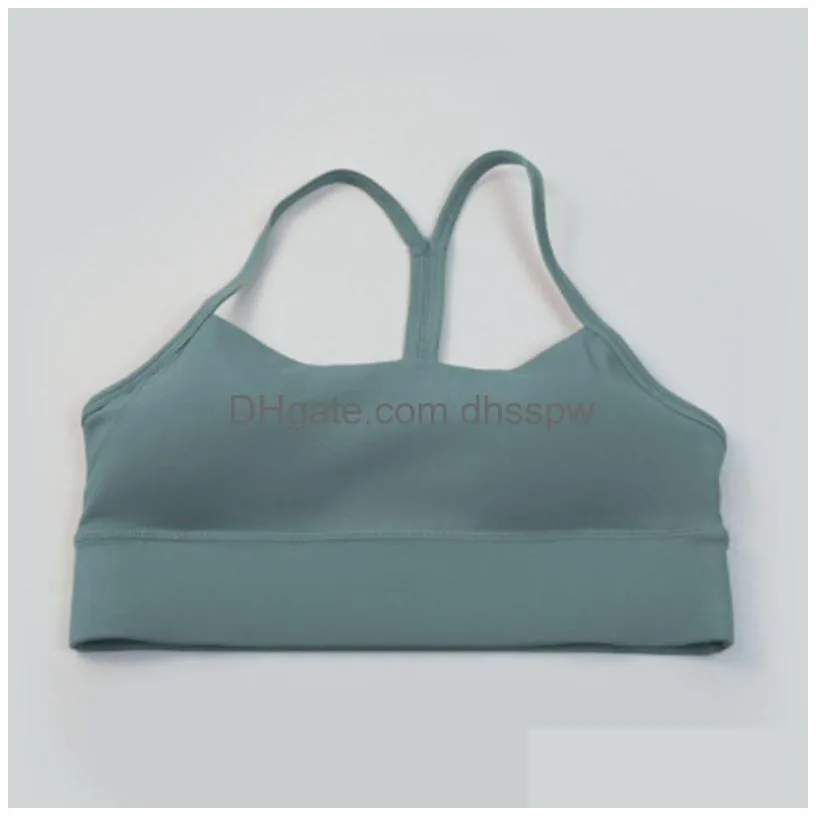 Lu-088 Ladies Bra Sports Fitness Padded Underwear Gym Leisure Running Camisole Quick-Drying Perspiration Breathable Yoga Drop Delivery Dhsrb