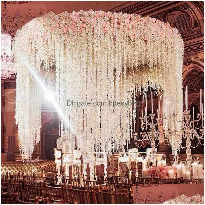 decorative flowers 30cm artificial cherry blossom vine silk for party wedding ceiling decor fake garland arch ivy diy decoration