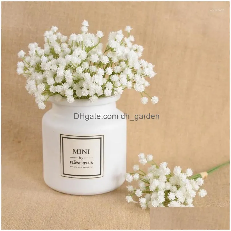 decorative flowers 1/2pcs white gypsophila artificial babysbreath flower wedding diy bouquet decoration arrangement home decor