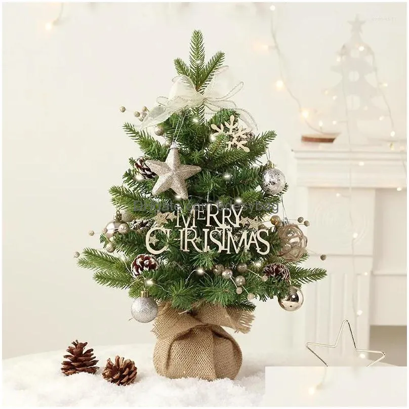 christmas decorations mini artificial tree table decoration ornament music box decorative xmas home party