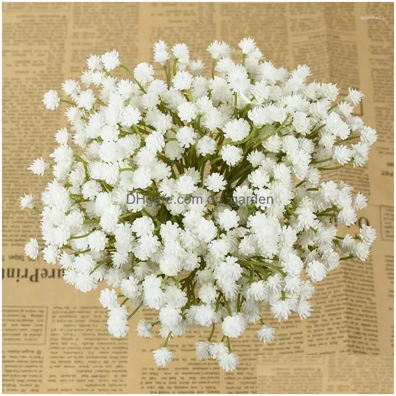 decorative flowers 1/2pcs white gypsophila artificial babysbreath flower wedding diy bouquet decoration arrangement home decor