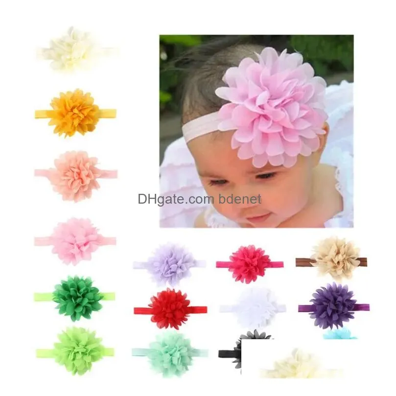 Headband Childrens Creative Hair Band Accessories Chiffon Flower Baby Headband Drop Delivery Hair Products Hair Accessories Tools Dhbej