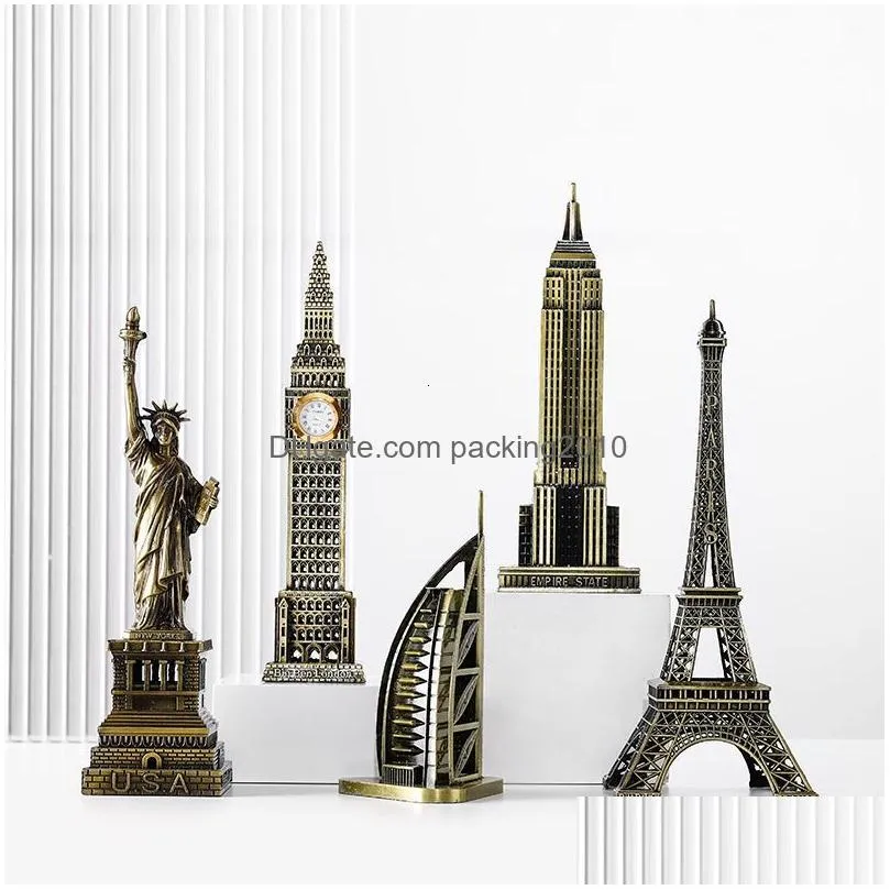 Other Home Decor Bj02 Metal World Famous Building Architecture Model Statue Landmark Tourist Souvenir Home Office Decoration Desk 2303 Dhgm5