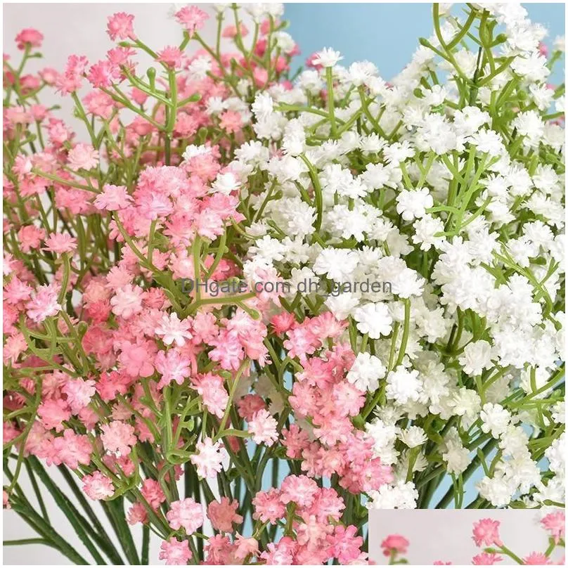 decorative flowers 90heads 52cm babies breath artificial plastic gypsophila diy floral bouquets arrangement for wedding home