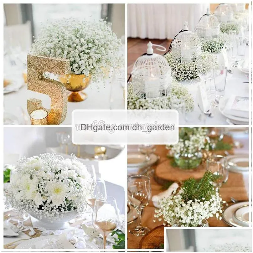 decorative flowers 1/2pcs white gypsophila artificial babysbreath flower wedding diy bouquet decoration arrangement home decor