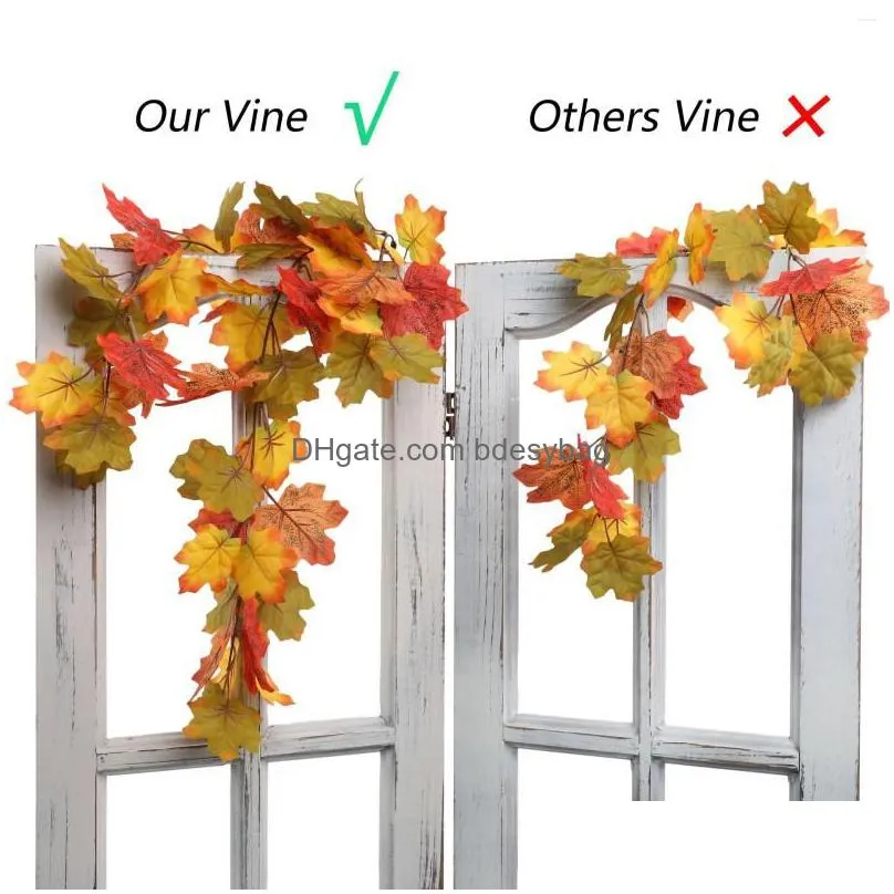 decorative flowers artificial vine red autumn fake garland for christmas halloween thanksgiving holiday fireplace decor