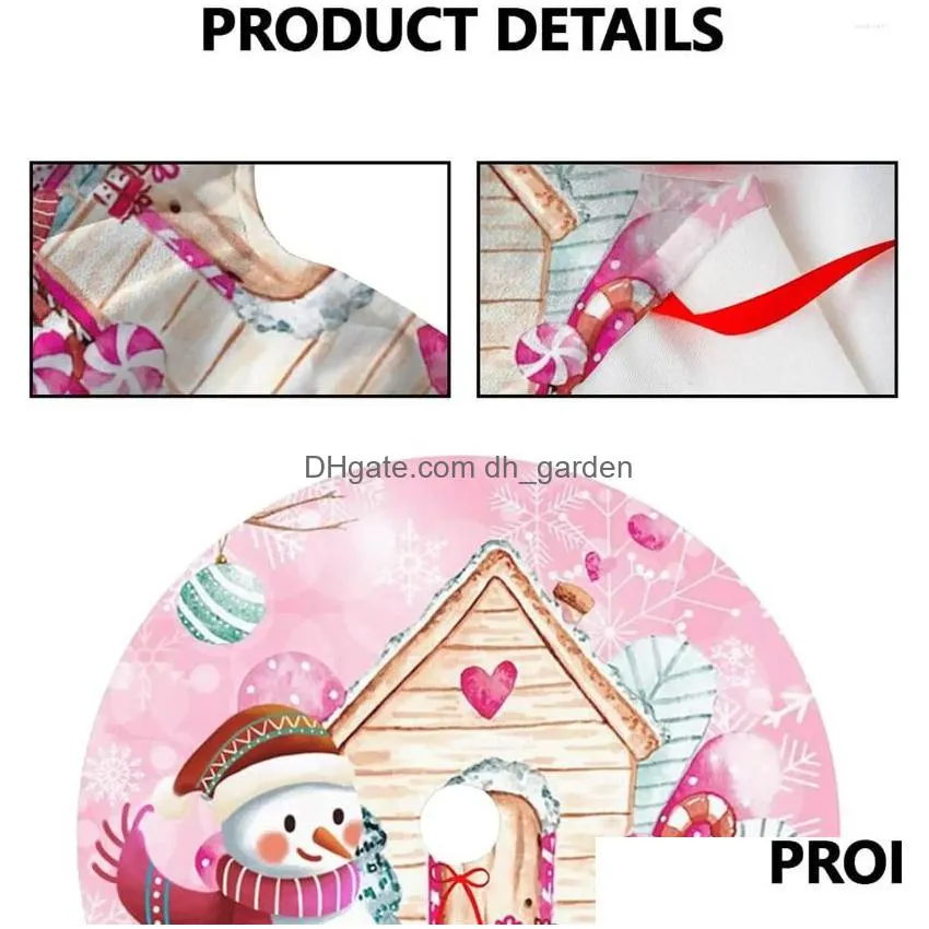 christmas decorations tree skirt xmas skirts farmhouse merry mat for pink cute snowman