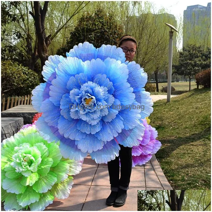 decorative flowers dance props peony umbrella stage performance large evening handflower games opening ceremony