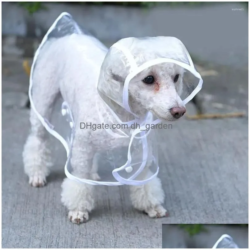 dog apparel pet puppy transparent rainwear raincoat hooded waterproof jacket clothes soft pvc small dogs rain poncho