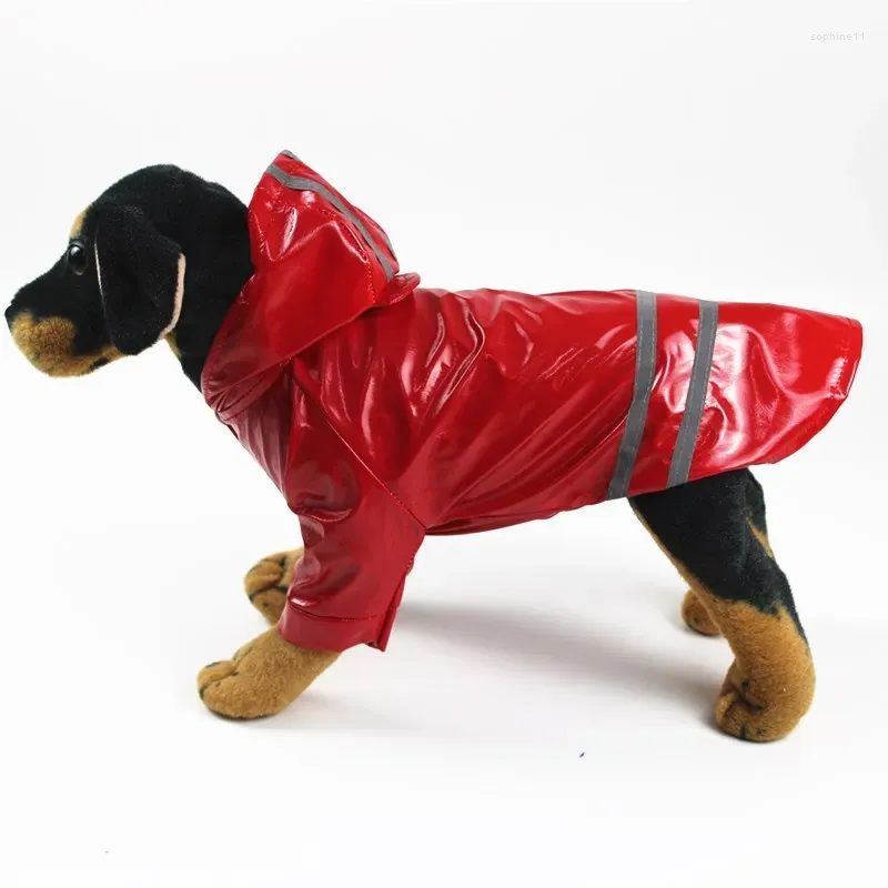 dog apparel clothes hooded raincoats reflective strip dogs rain coat waterproof jackets outdoor breathable for puppies raincoat