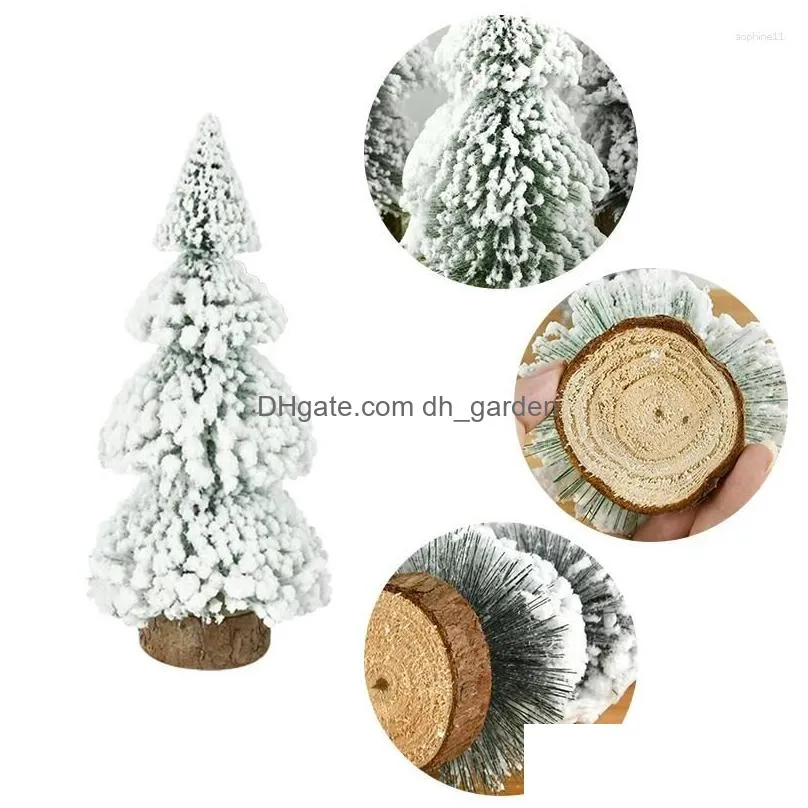 christmas decorations artificial mini tree nordic flocking year decoration white cedar merry xmas home party desktop ornaments navidad