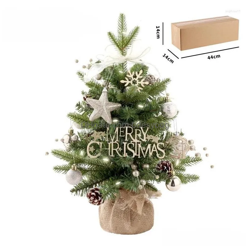 christmas decorations mini artificial tree table decoration ornament music box decorative xmas home party
