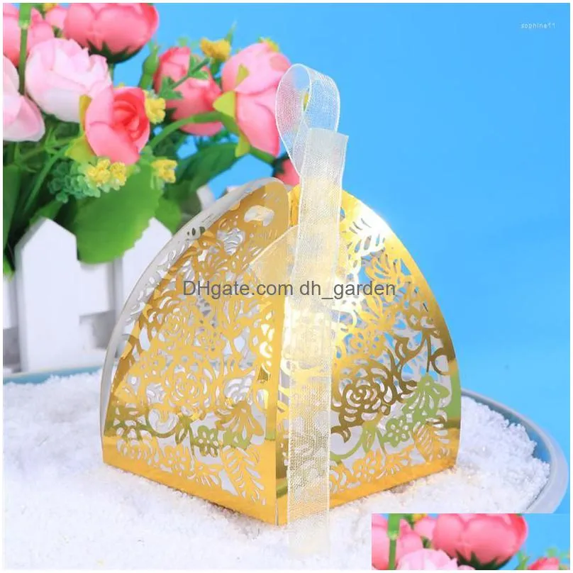 gift wrap 50pcs laser cut flower wedding candy box for guest favors and gifts christmas birthday