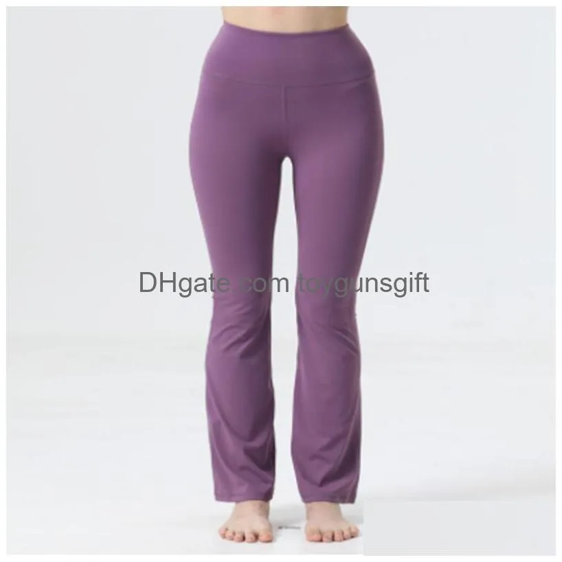 Women Yoga Pants Running Street Groove Flares High Waist Tight Belly Sports Workout Y Nine Minutes Drop Delivery Dhlz8