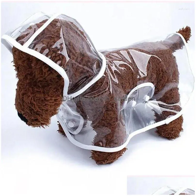 dog apparel pet puppy transparent rainwear raincoat hooded waterproof jacket clothes soft pvc small dogs rain poncho