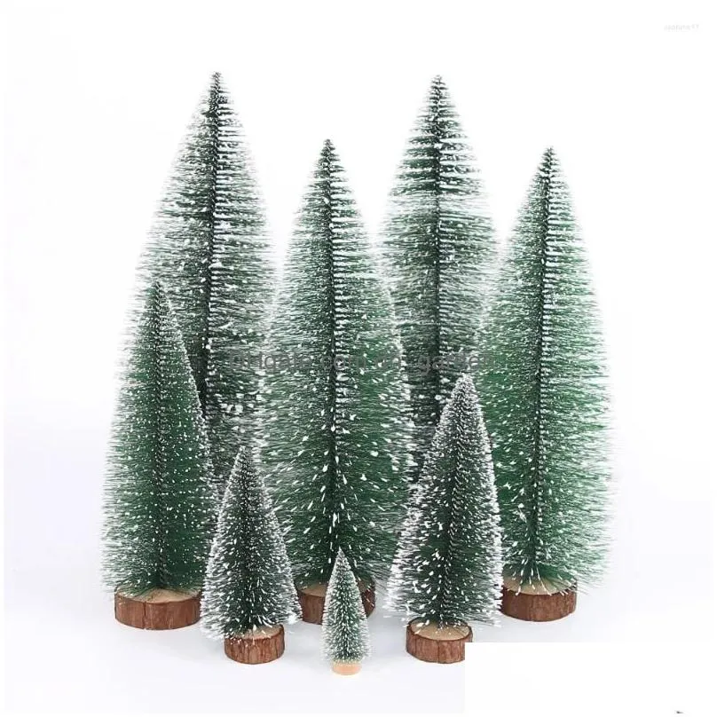 christmas decorations 40cm artificial trees snow pine tree desktop decorative mini ornament navidad xmas year