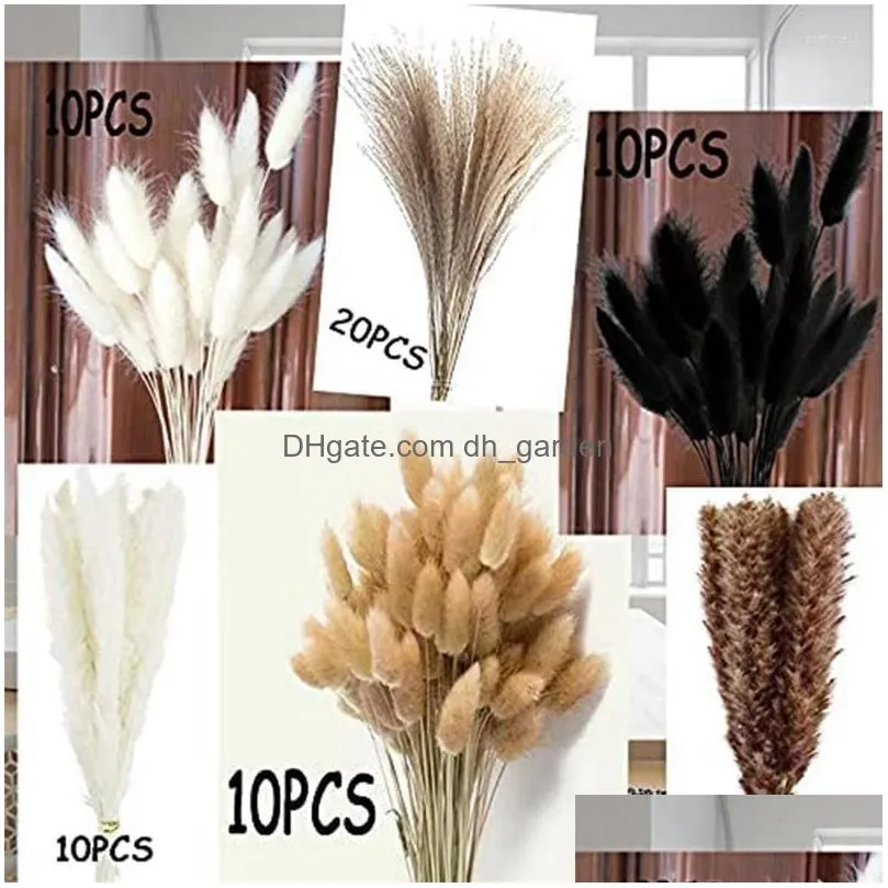 decorative flowers 70pcs pampas grass natural dried bouquet for home decor boho wedding gifts women