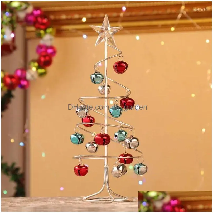 christmas decorations xmas tree handicraft with bell decor desktop mini ornament navidad year