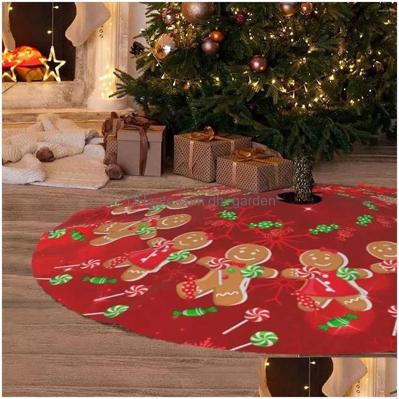 christmas decorations gingerbread xmas santa sweet candy lollipop tree skirt holiday ornaments for decoration