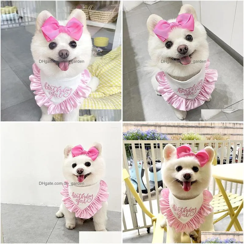 dog apparel ins birthday saliva towel hairpin suit party triangle scarf cat lace bib pographic props present