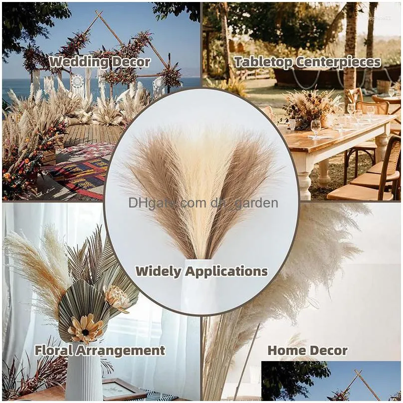 decorative flowers 55cm faux pampas grass artificial decoration fluffy white fake flower reed for home wedding boho decor