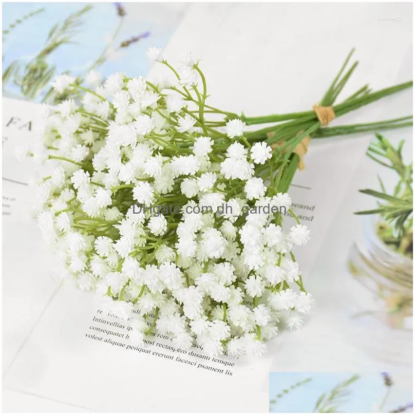 decorative flowers 1/2pcs white gypsophila artificial babysbreath flower wedding diy bouquet decoration arrangement home decor