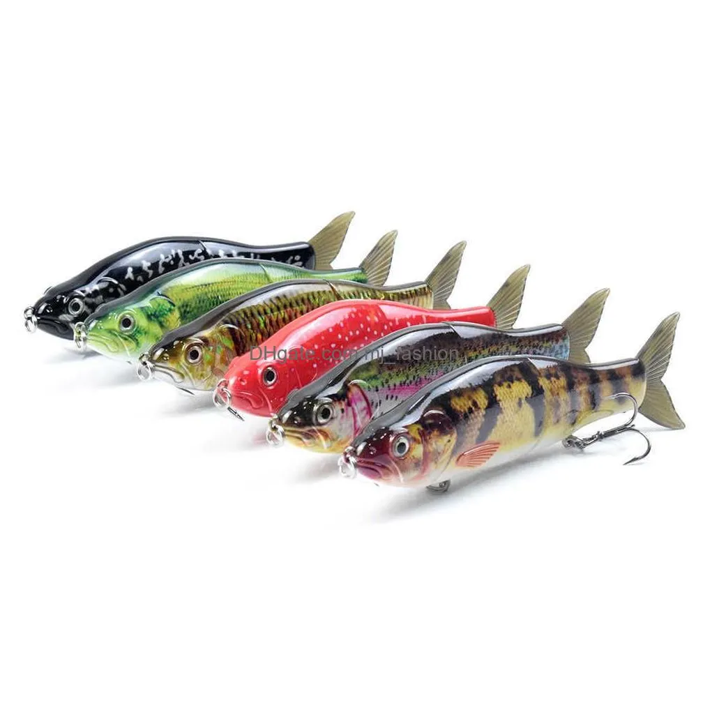 Baits & Lures Ccltba 6.5Inch 56G Wobbler Jointed Fishing Lures Hard Glide Bait Soft Tail Float Slide Swimbait Bass Tackle 220107 Drop Dhs0G