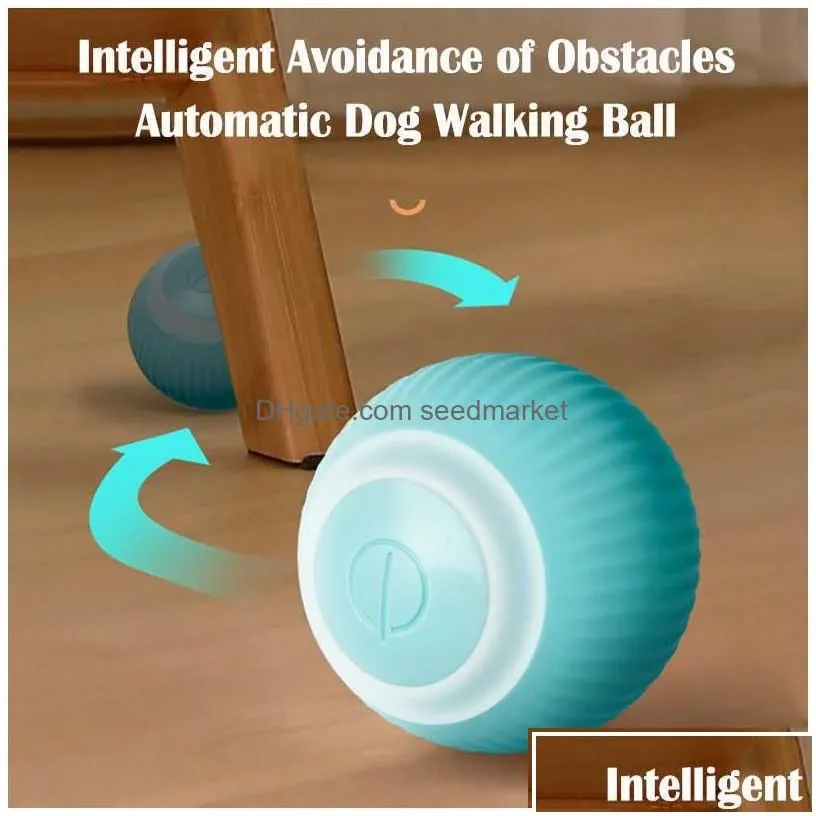 Dog Toys & Chews Dog Toys Chews Electric Rolling Ball Smart Funny Self-Moving Puppy Games Pet Indoor Interactive Play Supply Drop Deli Dhvmp