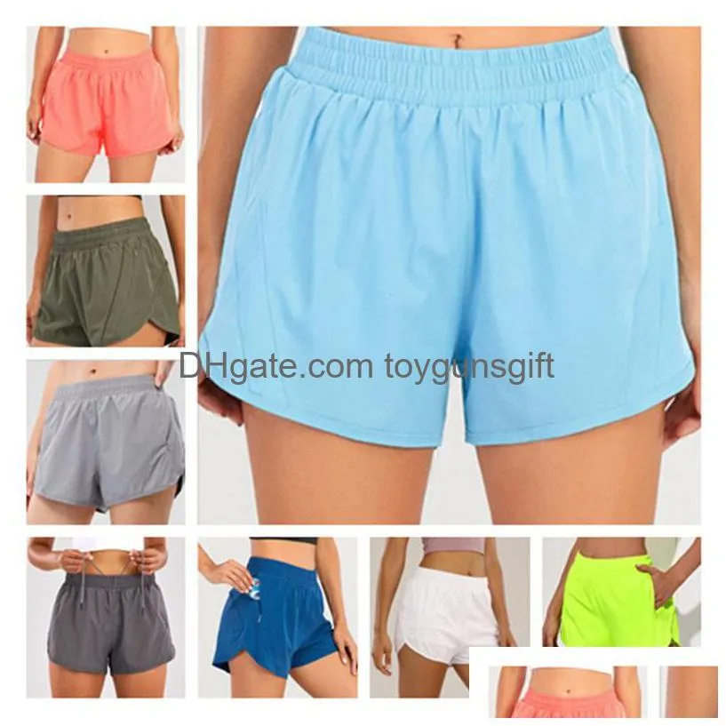 Womens Yoga Outfits High Waist Shorts Exercise Short Pants Fitness Wear Girls Running Elastic Adt Sportswear Drop Delivery Dhg0Q