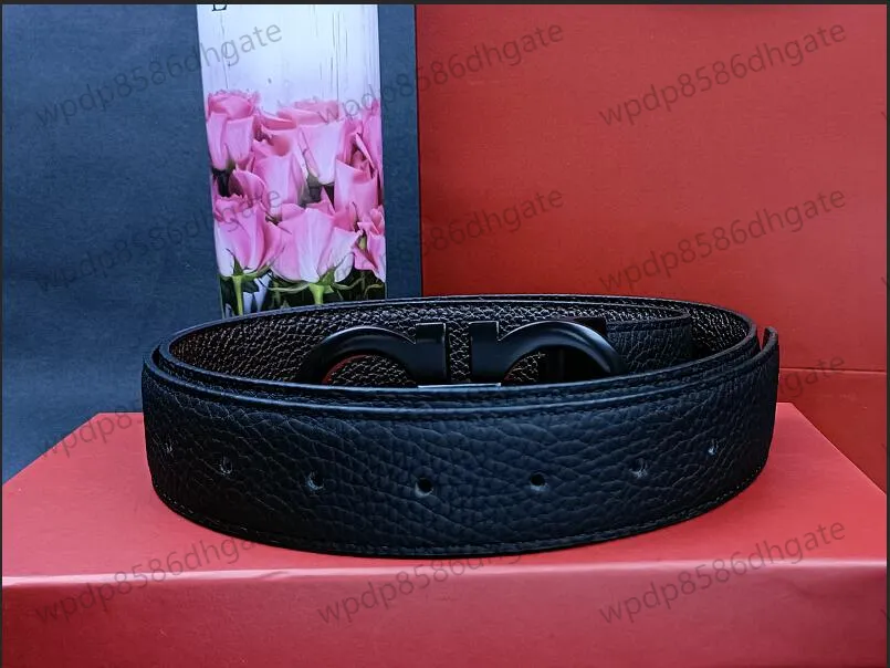 2023 Men Designers Belts Classic fashion casual letter smooth buckle womens mens leather belt width 3.3cm with Classic Litchi Pattern 